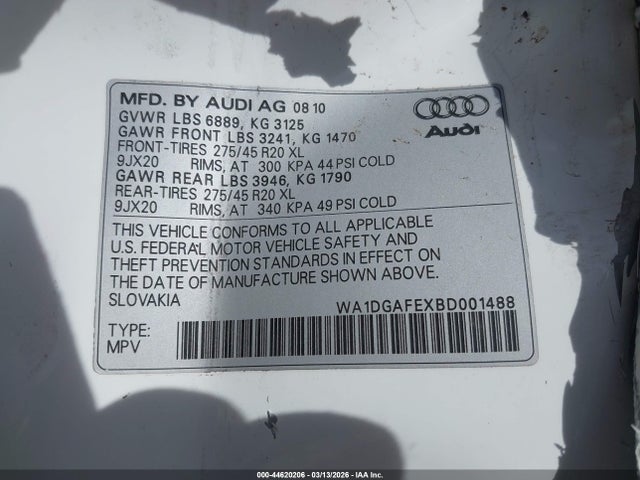 2011 AUDI Q7 WA1DGAFEXBD001488 Photo 8