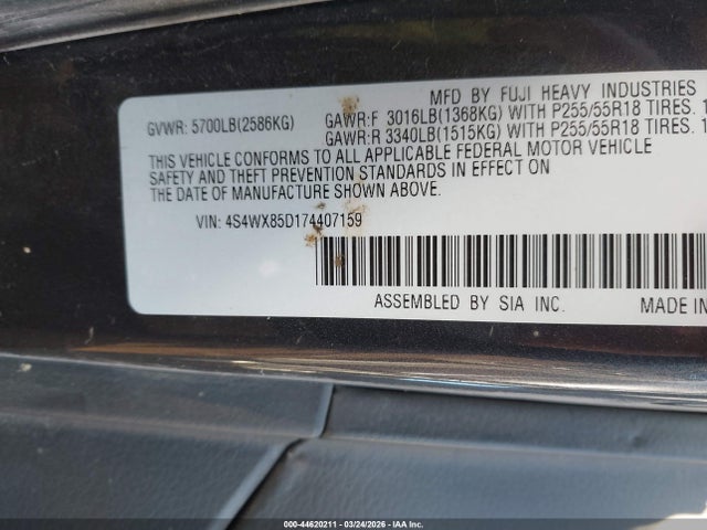 Продажа на аукционе авто 2007 Subaru B9 Tribeca Limited 7-passenger, vin: 4S4WX85D174407159, номер лота: 44620211