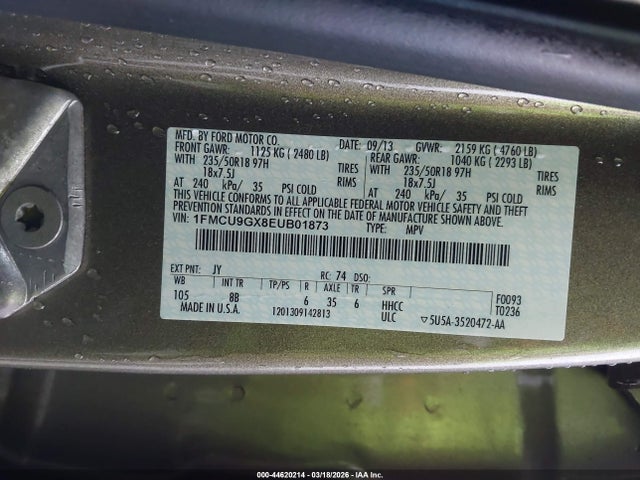 Ford ESCAPE SE 2014 1FMCU9GX8EUB01873 Image 9