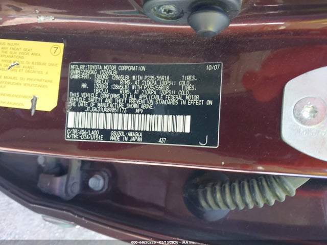 44620229 :رقم المزاد ، JTJGK31UX89851173 vin ، 2008 Lexus Rx 350 مزاد بيع