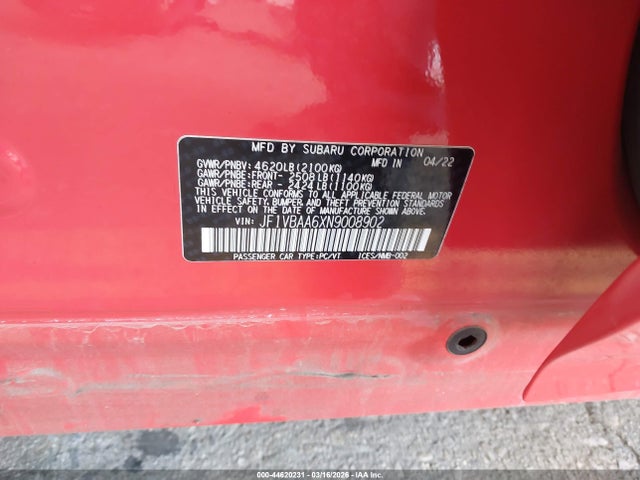 2022 SUBARU WRX JF1VBAA6XN9008902 Photo 8