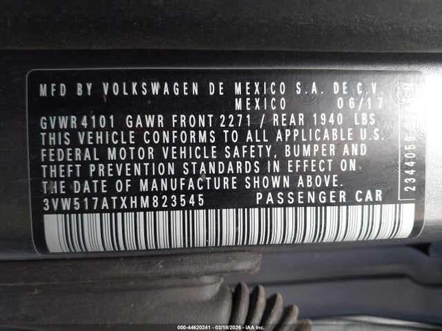 2017 VOLKSWAGEN BEETLE 3VW517ATXHM823545 Photo 8