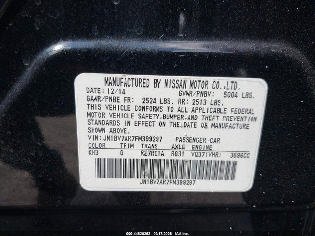 2015 INFINITI Q50 JN1BV7AR7FM399297 Photo 8