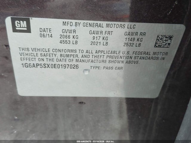 2014 CADILLAC CTS 1G6AP5SX0E0197026 Photo 8