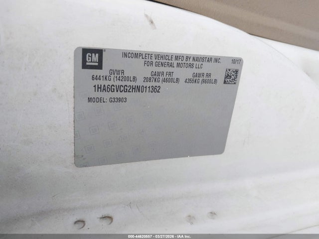 1HA6GVCG2HN011362 Chevrolet Express Cutaway 4500 Series