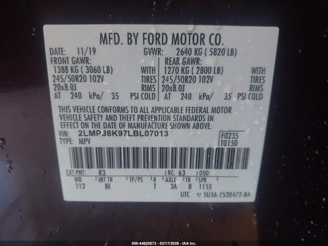 2020 LINCOLN NAUTILUS 2LMPJ8K97LBL07013 Photo 8