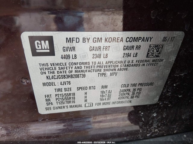 2017 BUICK ENCORE KL4CJGSB3HB208739 Photo 8