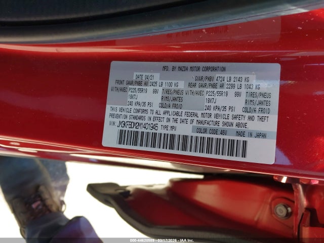 Aukcja sprzedaży 2021 Mazda Cx-5 Grand Touring, vin: JM3KFBDM2M1401945, numer aukcji: 44620589