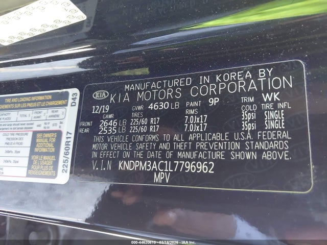 KIA Sportage Lx 2020 KNDPM3AC1L7796962 Image 9