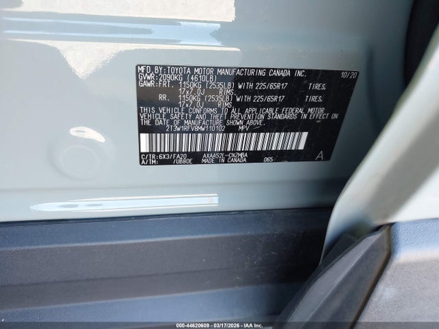 Toyota Rav4 Xle 2021 2T3W1RFV8MW110102 Image 9