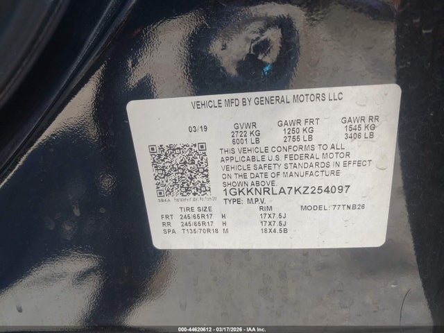 1GKKNRLA7KZ254097 GMC Acadia Sle-1