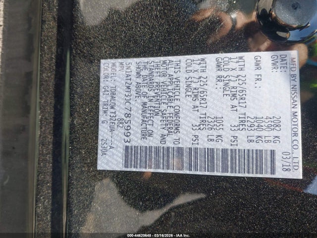 Nissan ROGUE SV 2018 5N1AT2MT3JC785993 Image 9