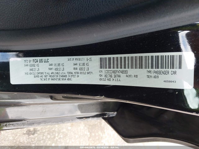44620676 :رقم المزاد ، 1C3CCCAB2FN748593 vin ، 2015 Chrysler 200 Limited مزاد بيع