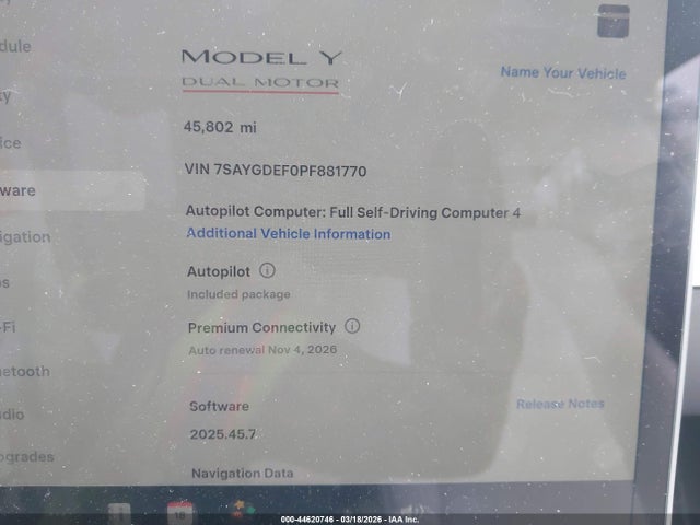 Продажа на аукционе авто 2023 Tesla Model Y Performance Dual Motor All-wheel Drive, vin: 7SAYGDEF0PF881770, номер лота: 44620746