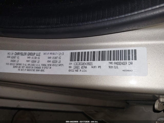 Aukcja sprzedaży 2014 Chrysler 200 Limited, vin: 1C3CCBCG0EN199221, numer aukcji: 44620906