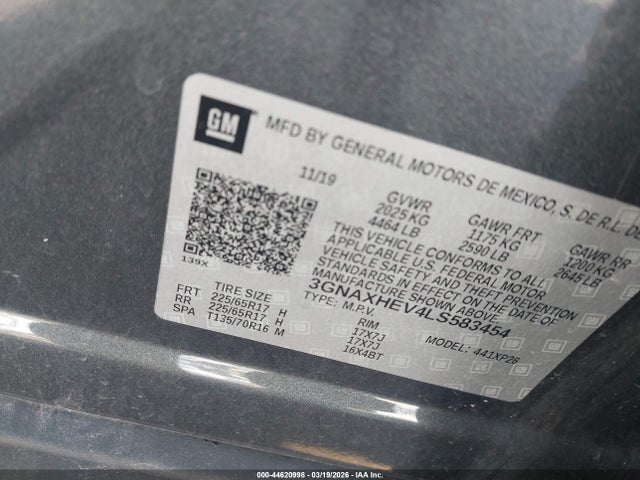 2020 CHEVROLET EQUINOX 3GNAXHEV4LS583454 Photo 8