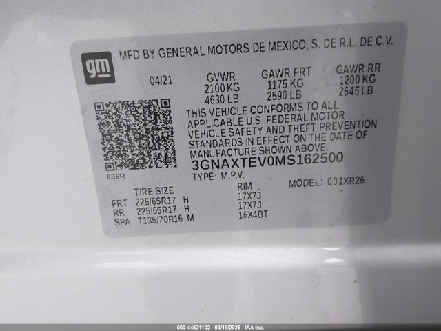 Chevrolet Equinox Awd 2fl 2021 3GNAXTEV0MS162500 Image 9