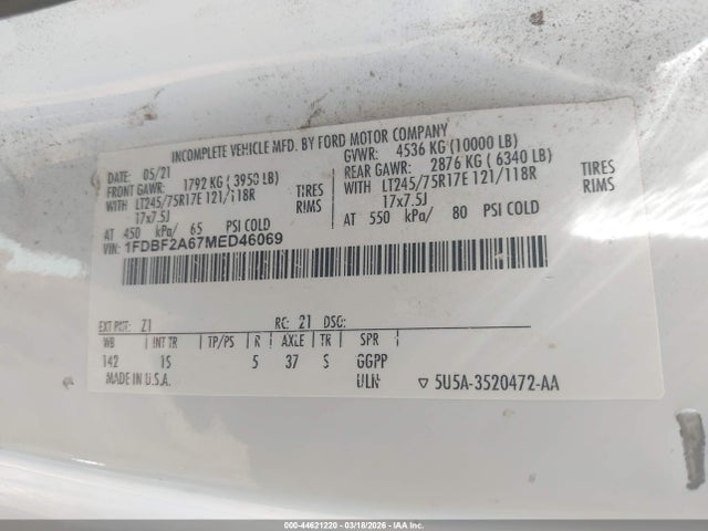 Ford F-250 Xl 2021 1FDBF2A67MED46069 Image 9