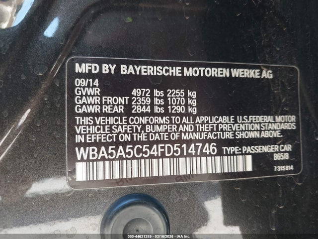 2015 BMW 528I WBA5A5C54FD514746 Photo 8