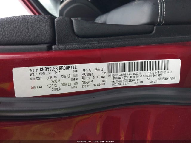 Jeep Grand Cherokee Limited 2014 1C4RJFBG7EC589040 Image 9