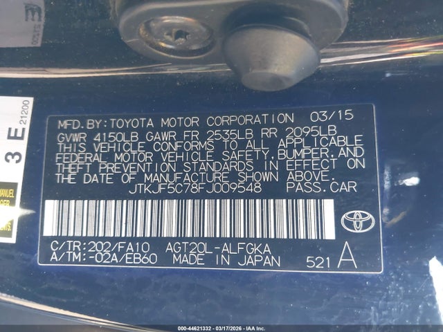 2015 SCION TC JTKJF5C78FJ009548 Photo 8