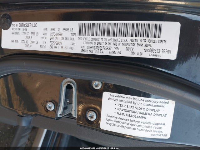 Продаж на аукціоні авто 2009 Dodge Ram 1500 Laramie, vin: 1D3HV13T89S705637, номер лоту: 44621408