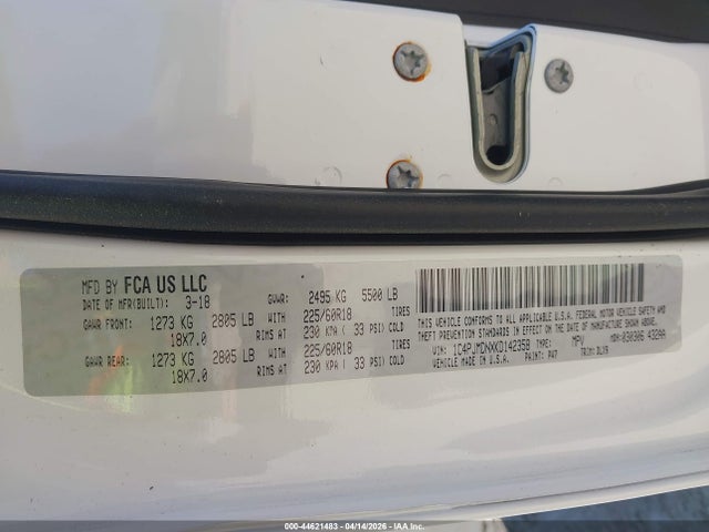 Aukcja sprzedaży 2019 Jeep Cherokee Limited 4x4, vin: 1C4PJMDNXKD142358, numer aukcji: 44621483