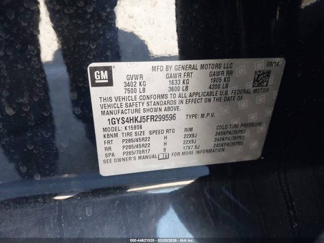 2015 CADILLAC ESCALADE ESV 1GYS4HKJ5FR299596 Photo 8