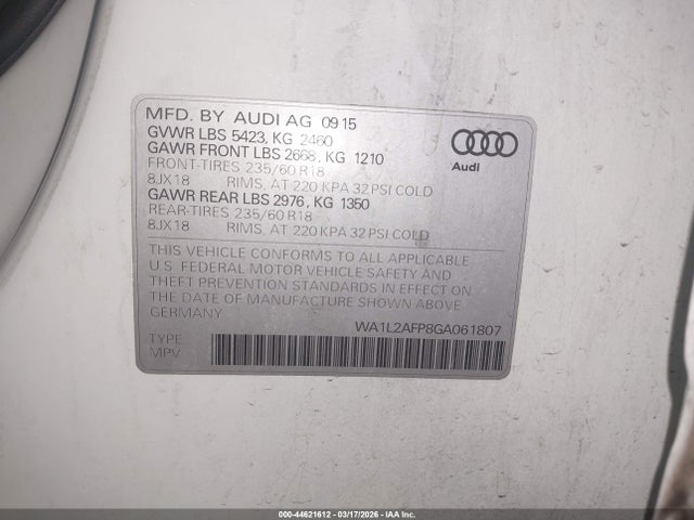 2016 AUDI Q5 WA1L2AFP8GA061807 Photo 8