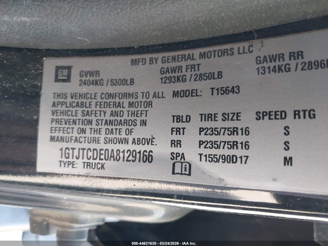 Aukcja sprzedaży 2010 Gmc Canyon Sle1, vin: 1GTJTCDE0A8129166, numer aukcji: 44621630