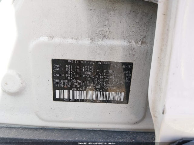 Aukcja sprzedaży 2016 Subaru Outback 2.5i Limited, vin: 4S4BSBNC7G3222542, numer aukcji: 44621695