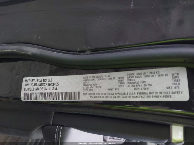 1C4RJKBG2R8613455 Jeep Grand Cherokee L Limited 4x4