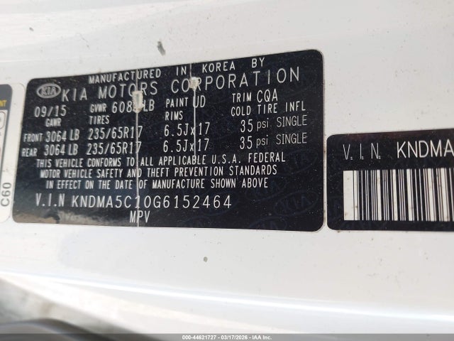 KNDMA5C10G6152464 KIA Sedona L