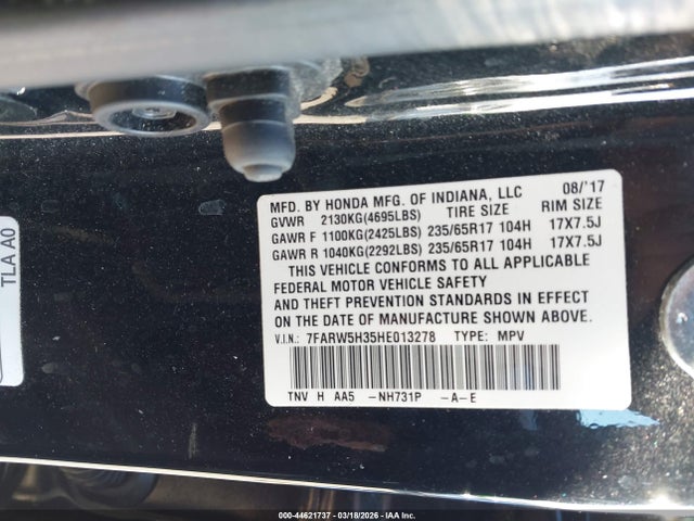 2017 HONDA CR-V 7FARW5H35HE013278 Photo 8