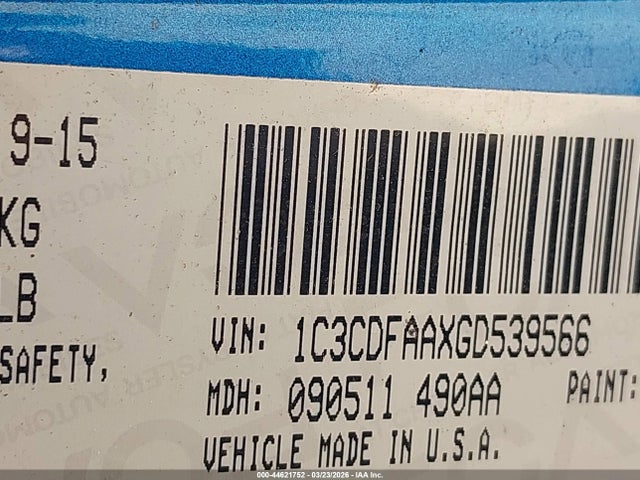 2016 DODGE DART 1C3CDFAAXGD539566 Photo 8