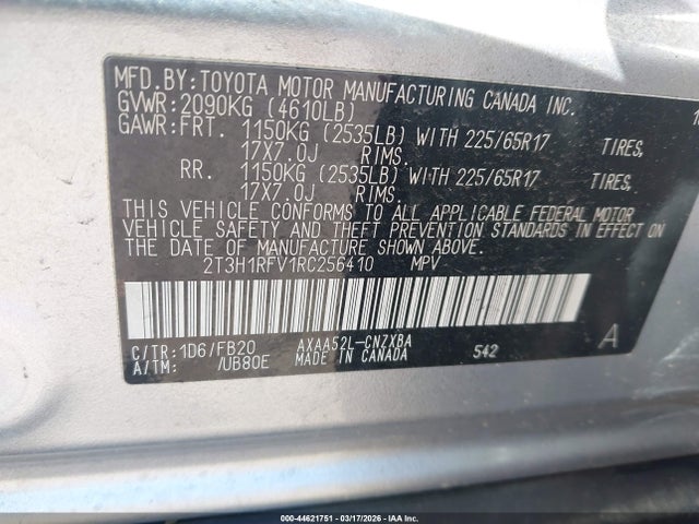 Aukcja sprzedaży 2024 Toyota Rav4 Le, vin: 2T3H1RFV1RC256410, numer aukcji: 44621751