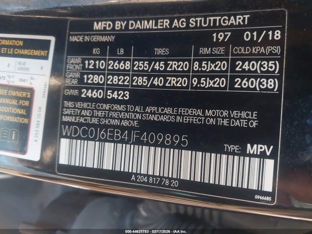 Продажа на аукционе авто 2018 Mercedes-benz Amg Glc 43 Coupe 4matic, vin: WDC0J6EB4JF409895, номер лота: 44621753