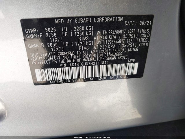 2022 SUBARU OUTBACK 4S4BTGUD7N3111815 Photo 8