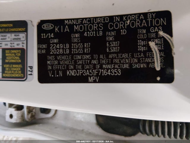 KIA SOUL + 2015 KNDJP3A51F7164353 Image 9