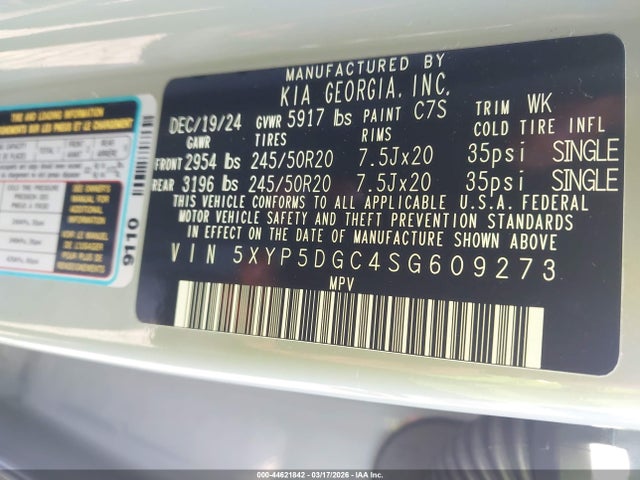 5XYP5DGC4SG609273 KIA Telluride Sx Prestige X-line