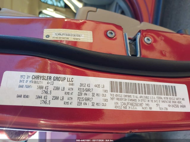2014 Jeep Patriot Latitude მანქანა იყიდება აუქციონზე, vin: 1C4NJPFA8ED561087, აუქციონის ნომერი: 44621891