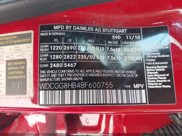 2011 MERCEDES-BENZ GLK 350 WDCGG8HB4BF600755 Photo 8