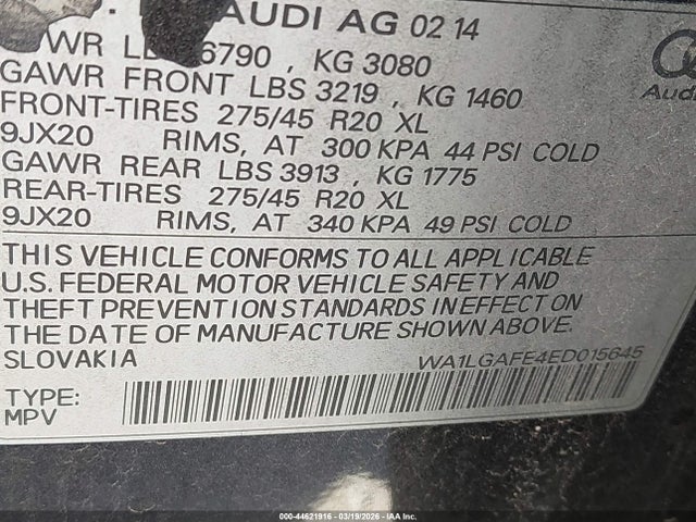 2014 AUDI Q7 WA1LGAFE4ED015645 Photo 8