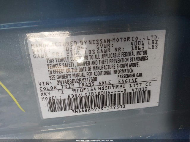 Продаж на аукціоні авто 2024 Nissan Sentra Sr Xtronic Cvt, vin: 3N1AB8DV2RY317500, номер лоту: 44621961