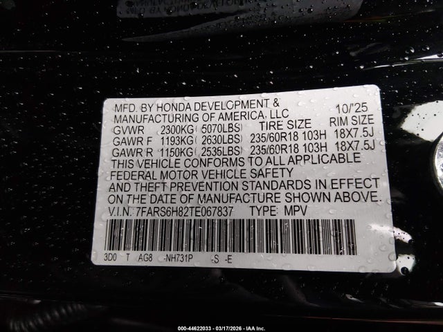 7FARS6H82TE067837 Honda Cr-v Hybrid Awd Sport-l
