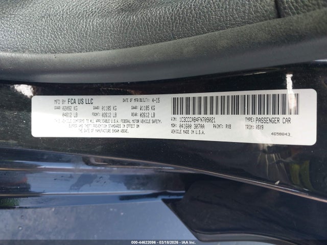 Продажа на аукционе авто 2015 Chrysler 200 Limited, vin: 1C3CCCAB4FN709021, номер лота: 44622096
