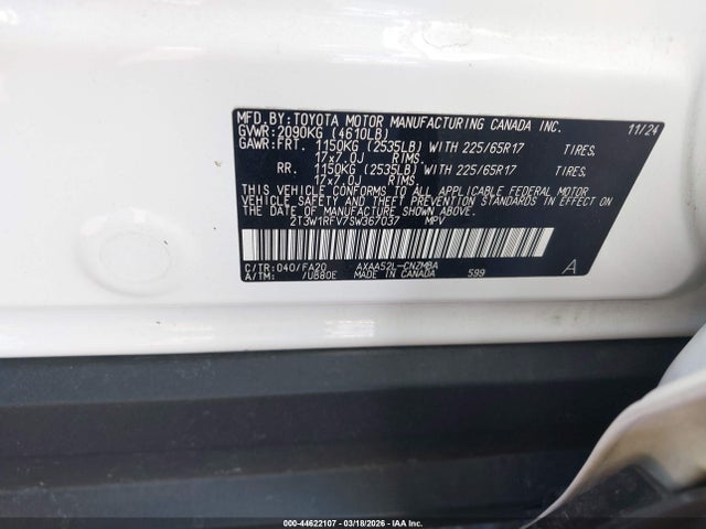 2T3W1RFV7SW367037 Toyota Rav4 Xle