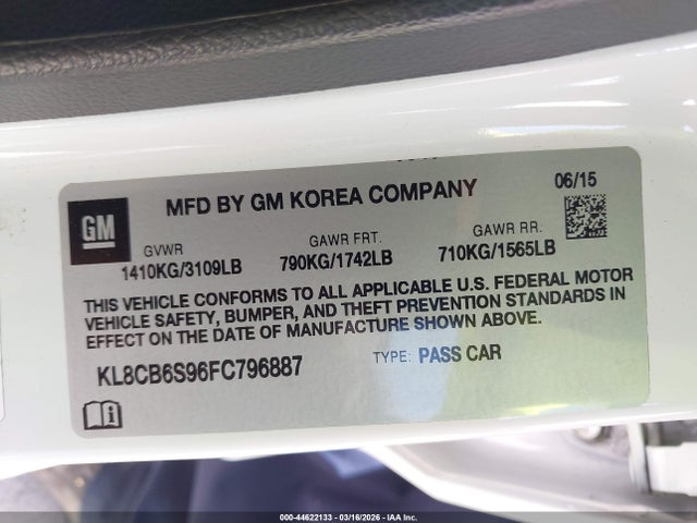 Chevrolet Spark Ls Cvt 2015 KL8CB6S96FC796887 Image 9