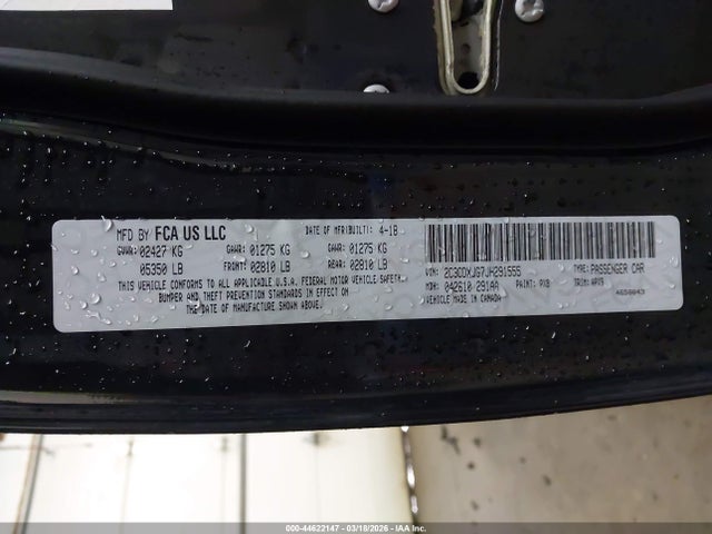 Продажа на аукционе авто 2018 Dodge Charger Gt Awd, vin: 2C3CDXJG7JH291555, номер лота: 44622147