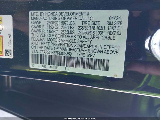 7FARS5H87RE036859 Honda Cr-v Hybrid Sport-l